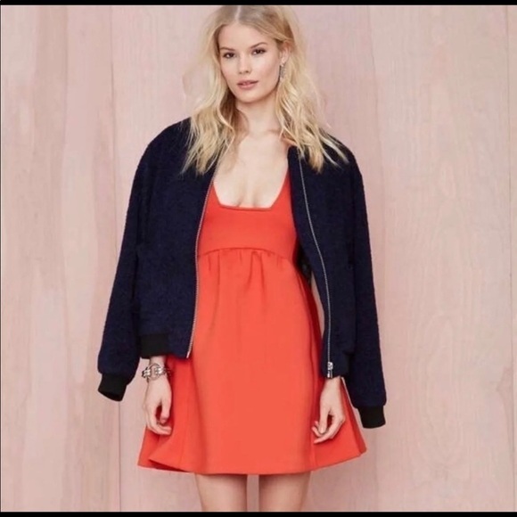 Nasty Gal Fit & Flare Orange Dress Size M.  NWT - Picture 2 of 11